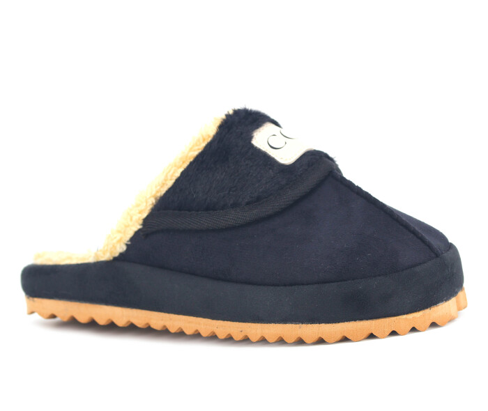 Azra Zenne Yakalı Peluşlu Ev Terliği Siyah - 1