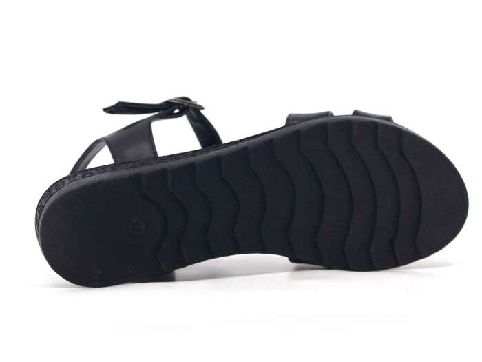 Bellitaş Zenne Alçak Taşlı Sandalet Siyah - 3