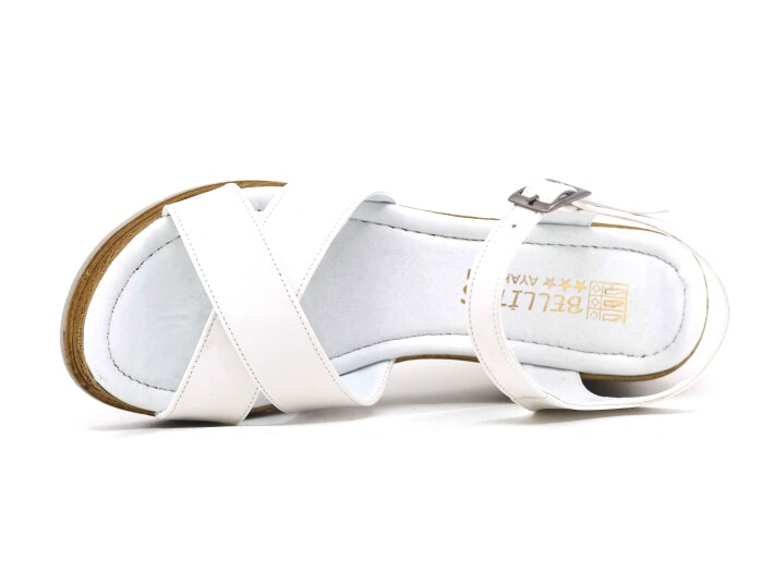 Bellitaş Zenne Çapraz Feta Sandalet Beyaz - 2
