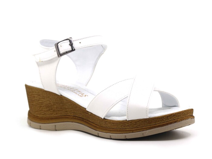 Bellitaş Zenne Çapraz Feta Sandalet Beyaz - 1