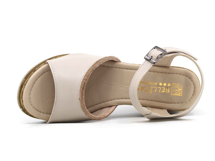 Bellitaş Zenne Feta Sandalet Krem - 2