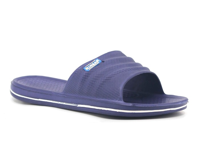 Blue Air Merdane 0055 Battal Çizgili Açık Lux Eva Terlik Lacivert - Blue Air