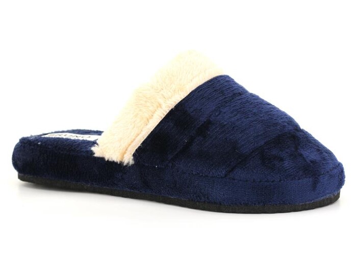 Auris Merdane 210 BR Yakası Peluşlu Kapalı Atom Ev Terliği Lacivert - Auris