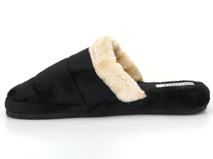 Auris Merdane 210 BR Yakası Peluşlu Kapalı Atom Ev Terliği Siyah - Auris (1)