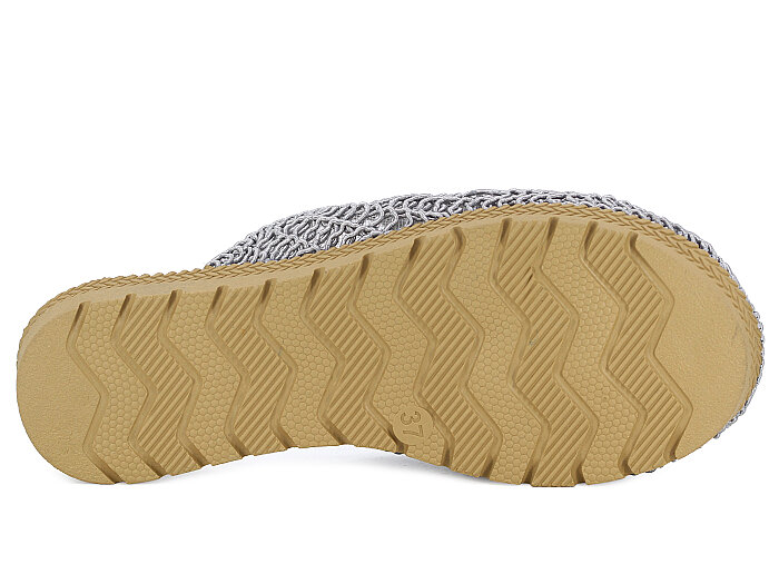 Bruno Zenne 2026 Kurdele Dantelli İncili Burnu Kapalı Günlük Terlik Gri - 3