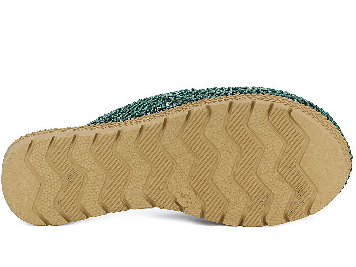 Bruno Zenne 2026 Kurdele Dantelli İncili Burnu Kapalı Günlük Terlik Yeşil - 3