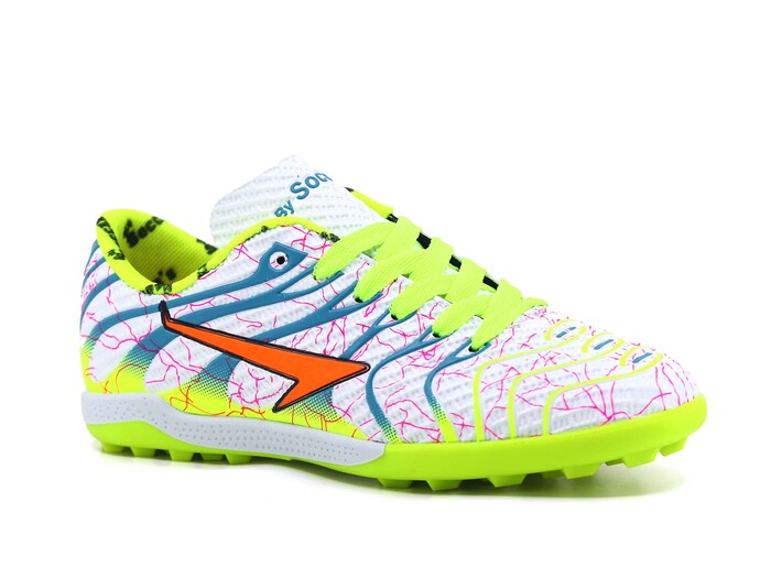 By Soccers Filet 2040 Halı Saha Ayakkabısı Beyaz - Saks Mavi - Sarı - By Soccers