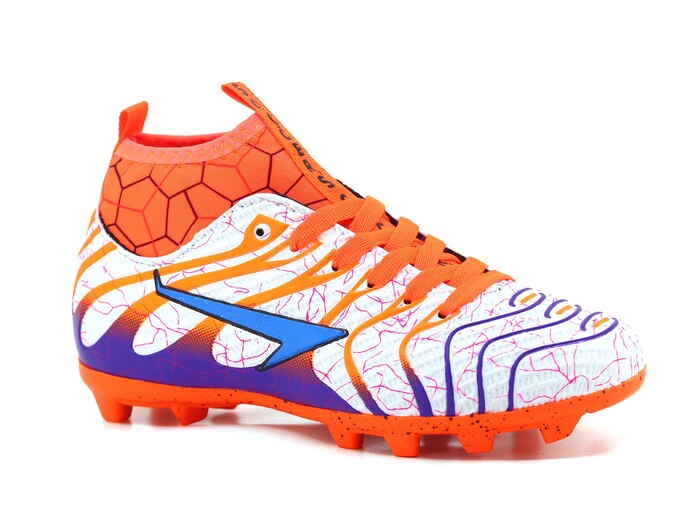 By Soccers Filet 2060 Çoraplı Krampon Ayakkabı Beyaz - Turuncu - Mor - 1