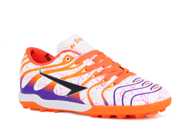 By Soccers Garson 2040 Halı Saha Ayakkabısı Beyaz - Turuncu - 1