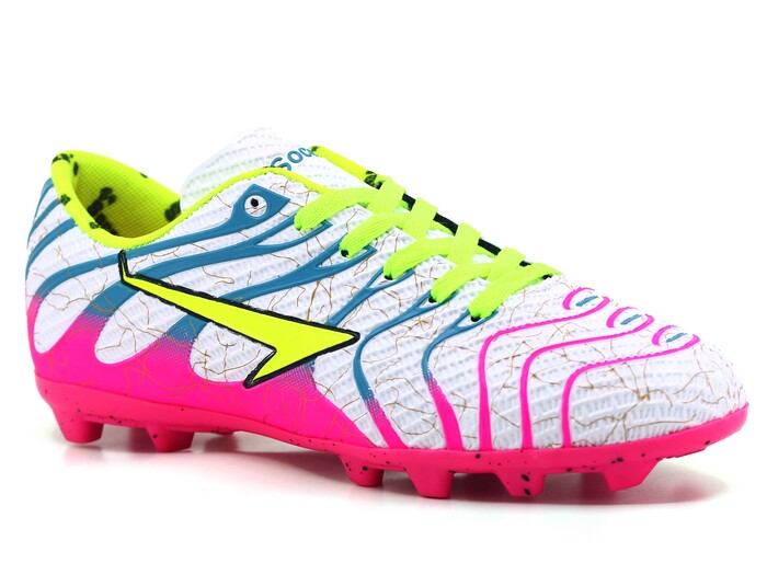 By Soccers Merdane 2040 Krampon Ayakkabı Beyaz - Fuşya - 1