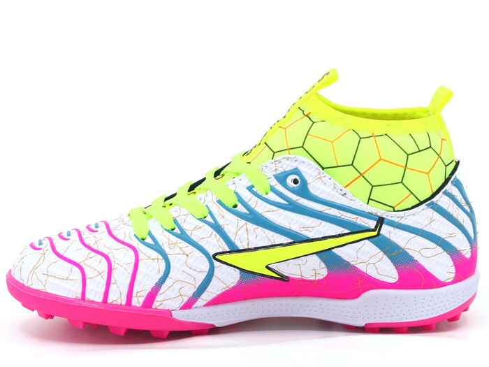 By Soccers Merdane 2060 Çoraplı Halı Saha Ayakkabısı Beyaz - Fuşya - By Soccers (1)