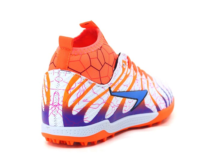 By Soccers Merdane 2060 Çoraplı Halı Saha Ayakkabısı Beyaz - Turuncu - Mor - 3