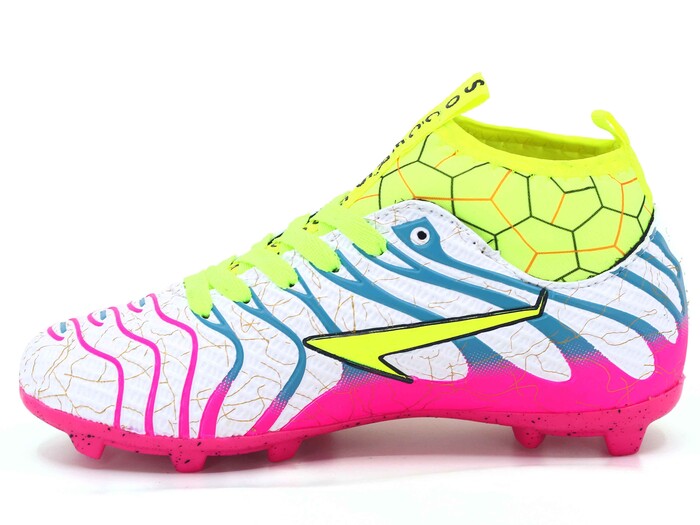 By Soccers Merdane 2060 Çoraplı Krampon Ayakkabı Beyaz - Fuşya - 2