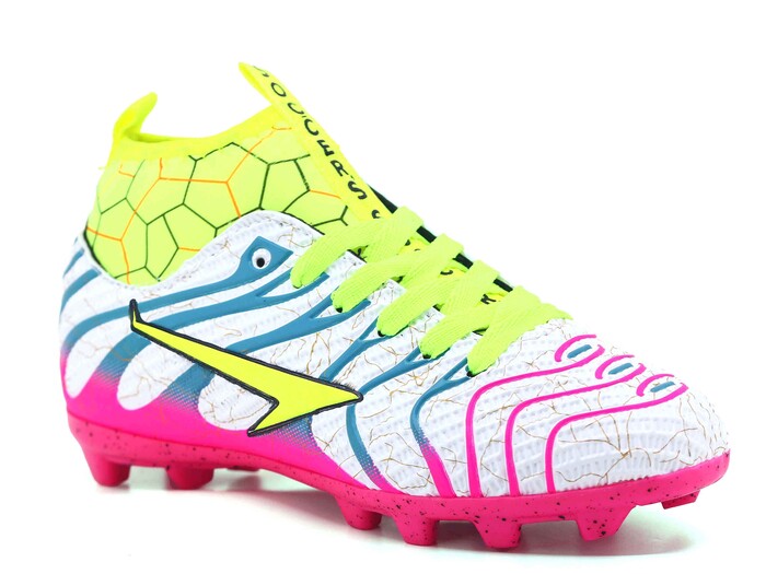 By Soccers Merdane 2060 Çoraplı Krampon Ayakkabı Beyaz - Fuşya - 1