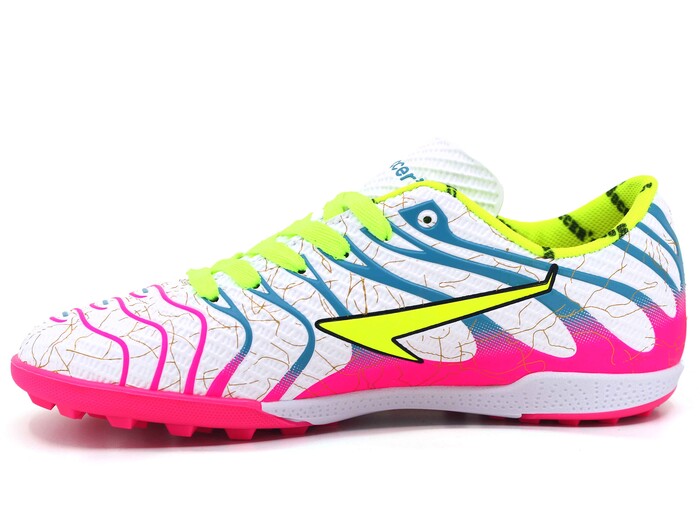 By Soccers Merdane 2040 Halı Saha Ayakkabısı Beyaz - Fuşya - By Soccers (1)