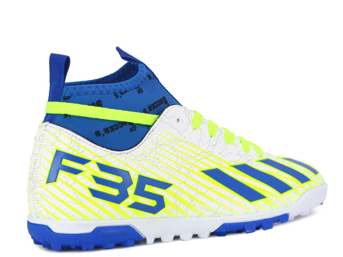 By Soccers Merdane F35 Çoraplı Halı Saha Ayakkabısı Beyaz - Saks Mavi - 3