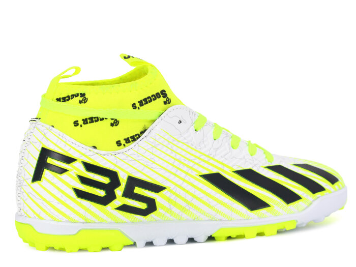 By Soccers Merdane F35 Çoraplı Halı Saha Ayakkabısı Beyaz - Sarı - 3