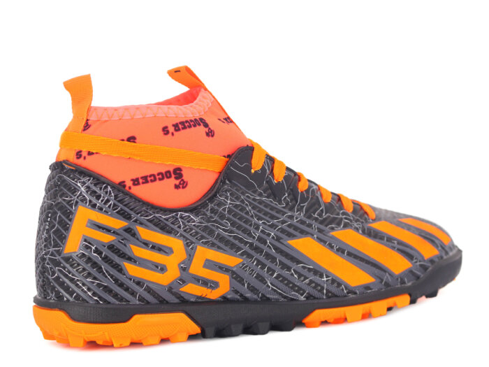 By Soccers Merdane F35 Çoraplı Halı Saha Ayakkabısı Siyah - Turuncu - 3