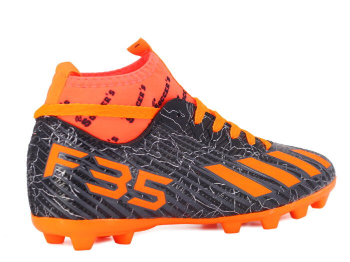 By Soccers Merdane F35 Çoraplı Krampon Ayakkabı Siyah - Turuncu - 3