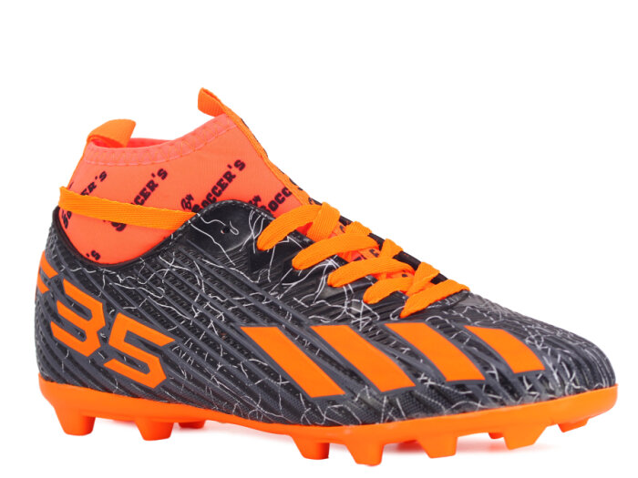 By Soccers Merdane F35 Çoraplı Krampon Ayakkabı Siyah - Turuncu - 1