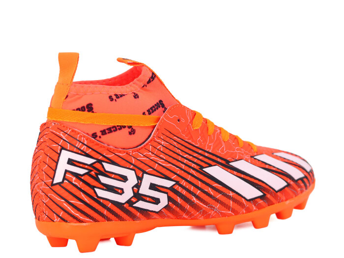 By Soccers Merdane F35 Çoraplı Krampon Ayakkabı Turuncu - Beyaz - 3