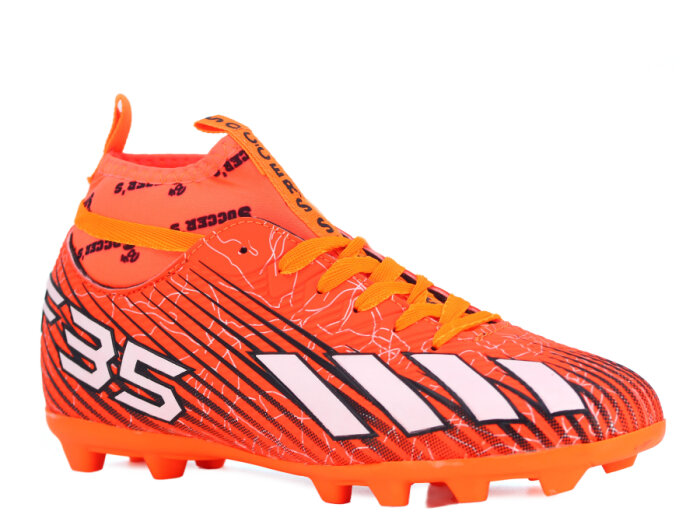 By Soccers Merdane F35 Çoraplı Krampon Ayakkabı Turuncu - Beyaz - 1