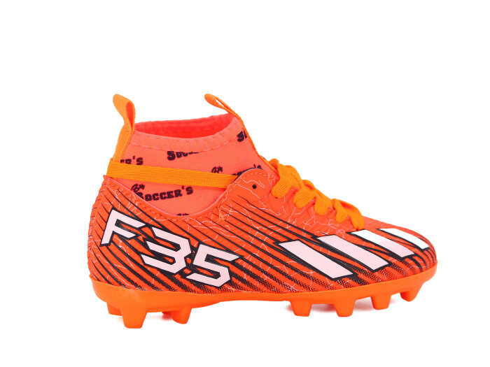 By Soccers Patik F35 Çoraplı Krampon Ayakkabı Turuncu - Beyaz - 3