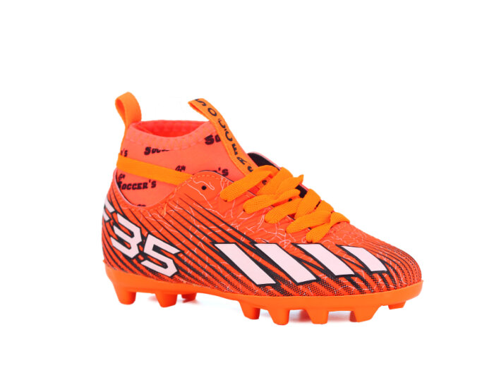 By Soccers Patik F35 Çoraplı Krampon Ayakkabı Turuncu - Beyaz - 1