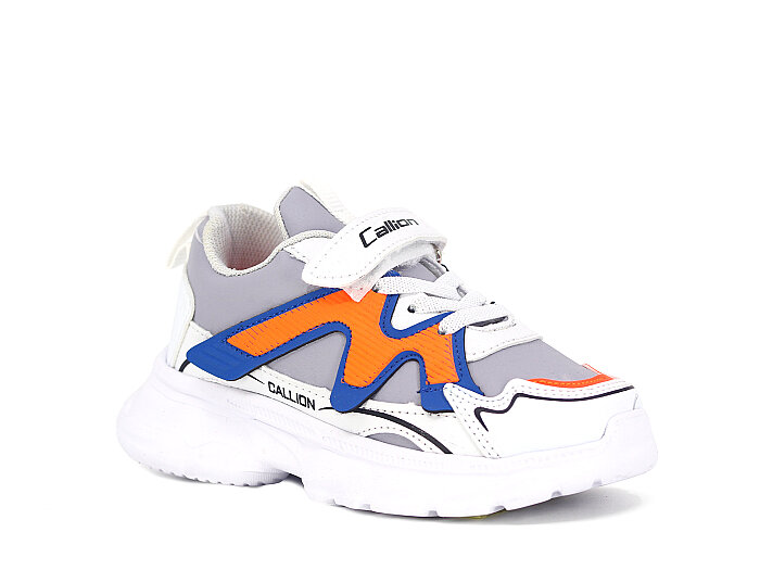 Callion Patik 1126 Cilt Spor Ayakkabı Buz - Beyaz - Turuncu - Callion