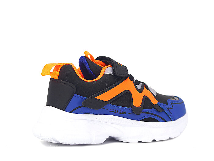Callion Patik 1126 Cilt Spor Ayakkabı Siyah - Saks Mavi - Turuncu - 3
