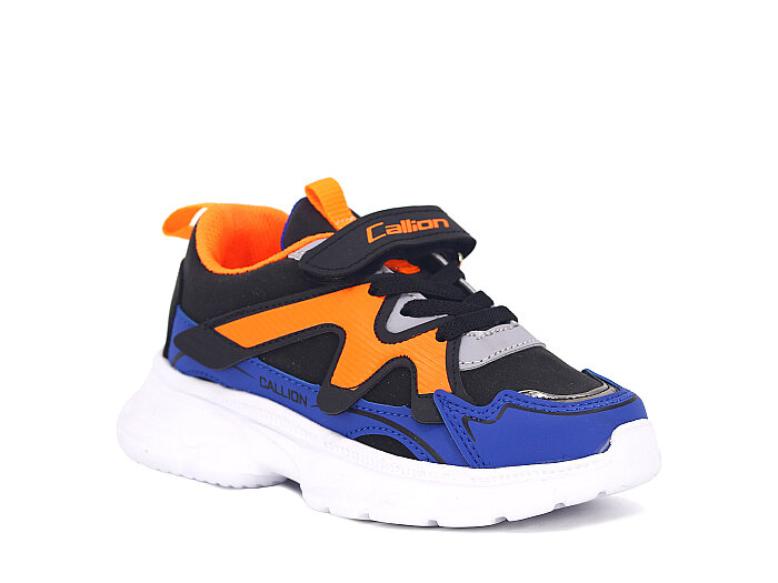 Callion Patik 1126 Cilt Spor Ayakkabı Siyah - Saks Mavi - Turuncu - 1