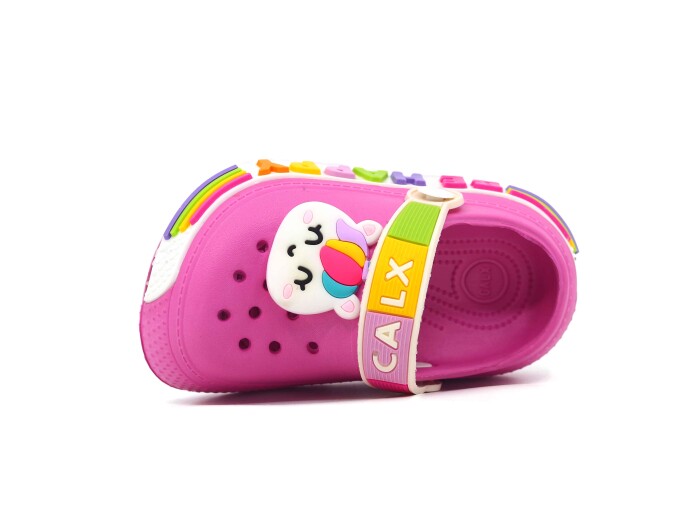 Calx Bebe EB9020 Yanı Şeritli Cross Terlik Fuşya - 2