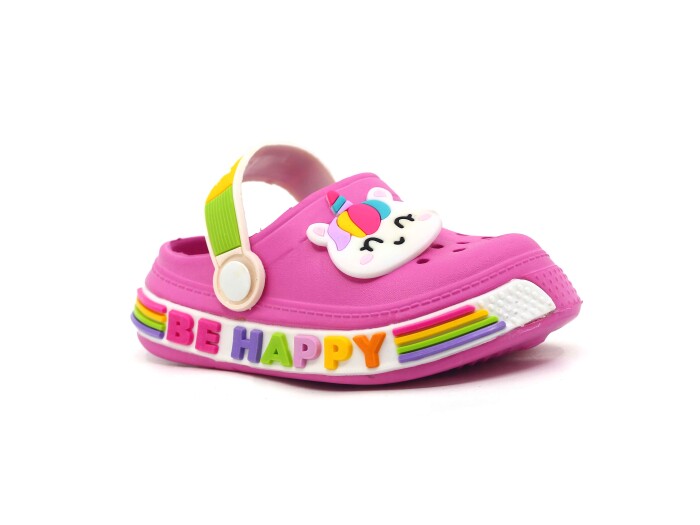 Calx Bebe EB9020 Yanı Şeritli Cross Terlik Fuşya - 1