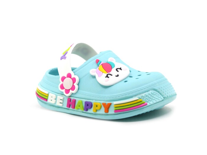 Calx Bebe EB9020 Yanı Şeritli Cross Terlik Mint Mavi 