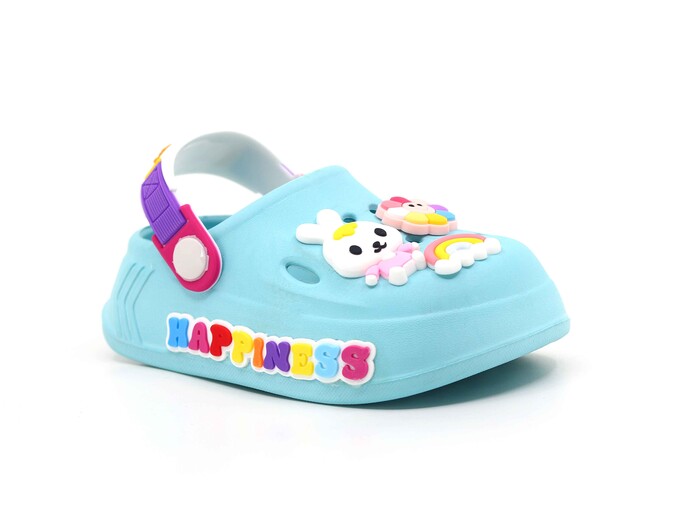 Calx Bebe EB9047 Resimli Eva Cross Terlik Mint Mavi - 1