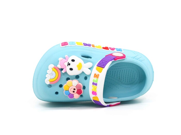 Calx Bebe EB9047 Resimli Eva Cross Terlik Mint Mavi - Thumbnail