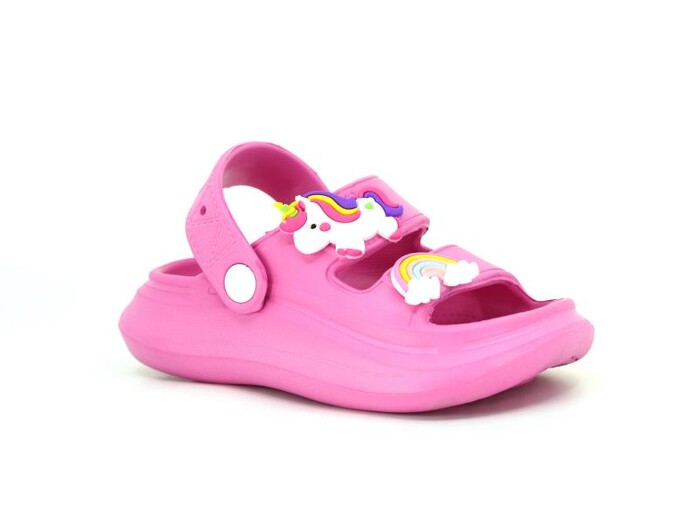 Calx Patik EB9060 Çift Bantlı Eva Döngülü Terlik Fuşya - Calx