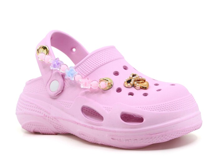 Calx Filet EF6990 Taşlı Eva Cross Terlik Pembe - Thumbnail