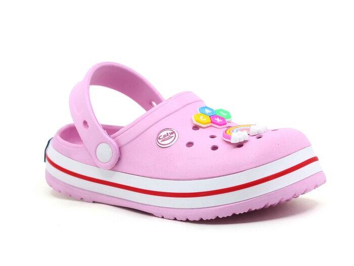 Calx Filet EF7010 Yanı Şeritli Enjeksiyon Eva Cross Terlik Pembe