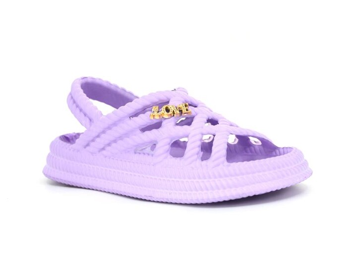 Calx Filet EF7070 Hasır Örgülü Eva Sandalet Mor