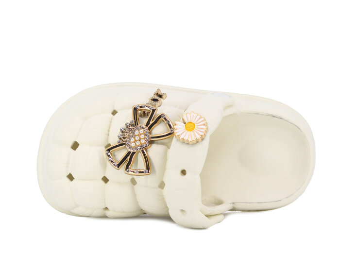 Calx Filet EF7170 Taşlı Eva Cross Terlik Krem - Calx (1)