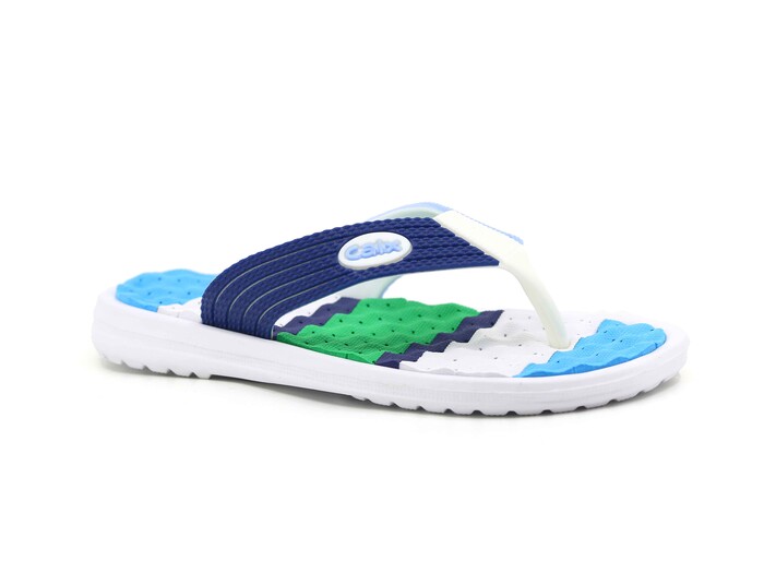 Calx Filet F660 Eva Parmak Arası Terlik Beyaz - Mavi - Calx