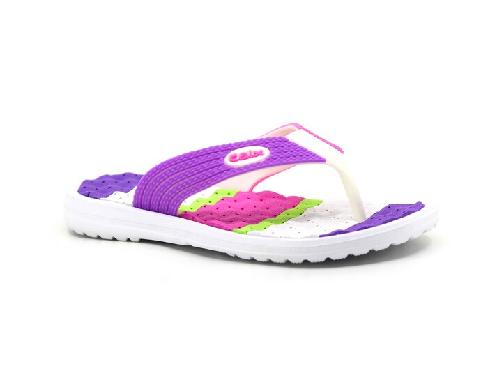 Calx Filet F660 Eva Parmak Arası Terlik Beyaz - Mor - Calx