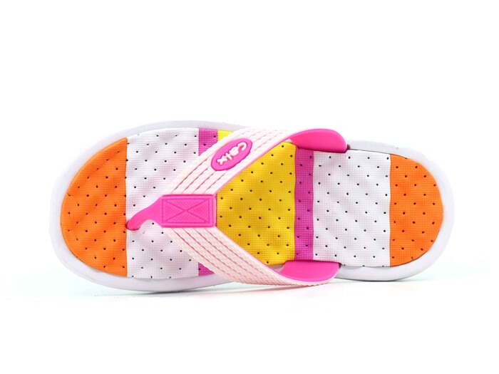 Calx Filet F660 Eva Parmak Arası Terlik Beyaz - Turuncu - Calx (1)