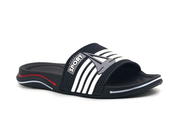 Calx Garson GK06 Sport Delikli Lüks Kaydırmaz Terlik Siyah - Calx