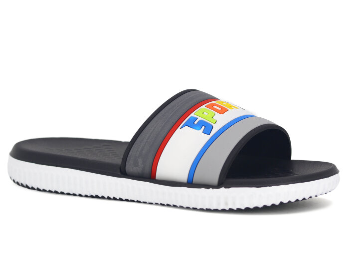 Calx Merdane M145 Masajlı Lux Eva Terlik Siyah - Beyaz - Calx