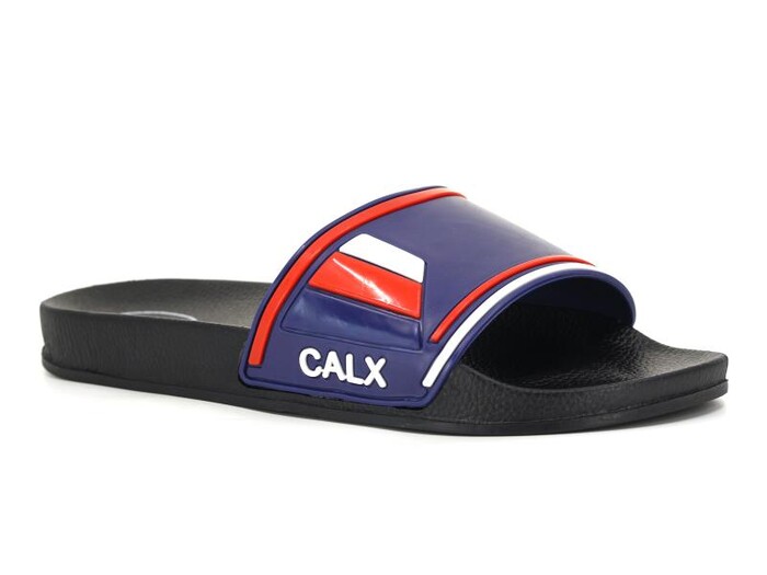 Calx Merdane MK-02 Kaydırmaz Terlik Lacivert - Kırmızı