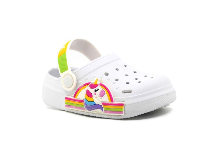 Calx Patik EB9040 Resimli Eva Cross Terlik Beyaz - Calx