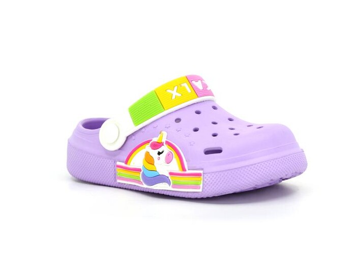 Calx Patik EB9040 Resimli Eva Cross Terlik Mor - Calx