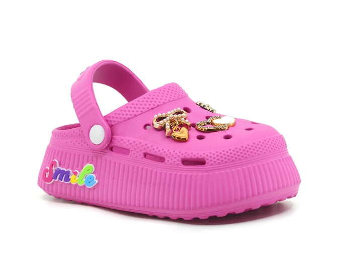 Calx Patik EP8130 Taşlı Eva Cross Terlik Fuşya - Calx